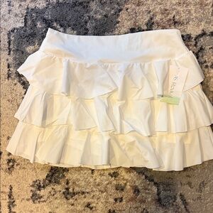White Ruffle Skort